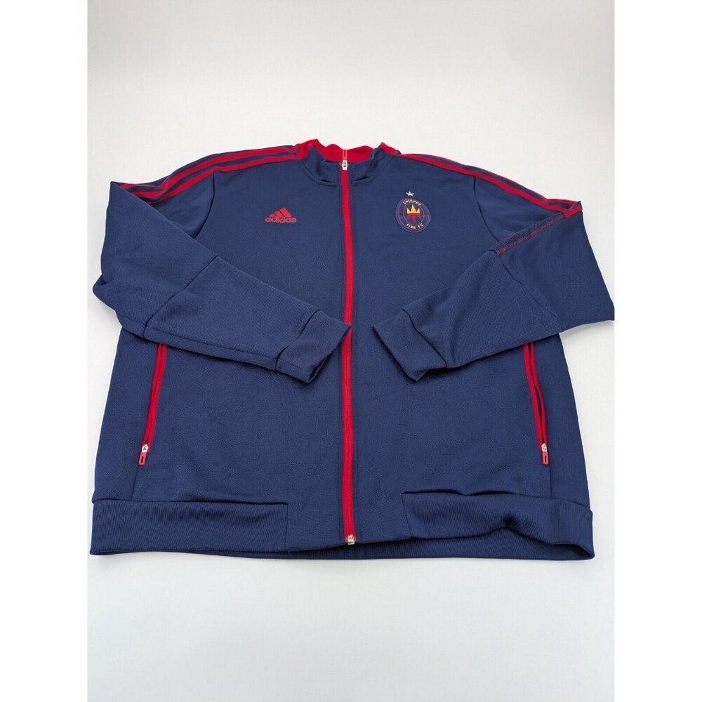 Adidas MLS Chicago Fire Size 2XL FC Prime Blue‎ Track Jacket Soccer Football